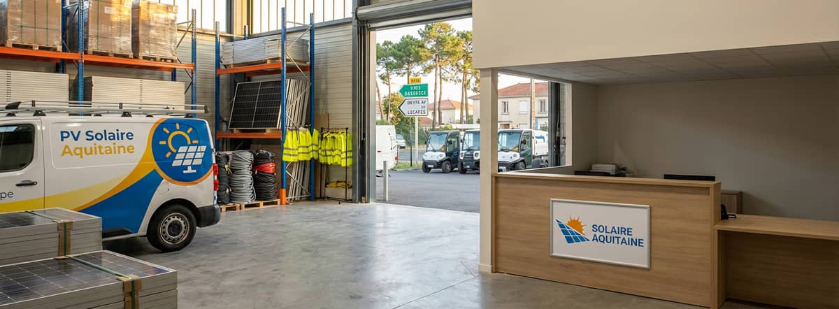 Intérieur de l'entrepôt PV Solaire Aquitaine